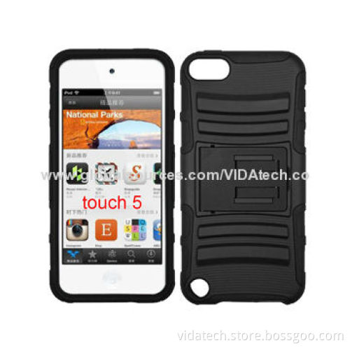 Combo Holster 2-in-1 Silicone and Rubber PC Case for iPod Touch 5